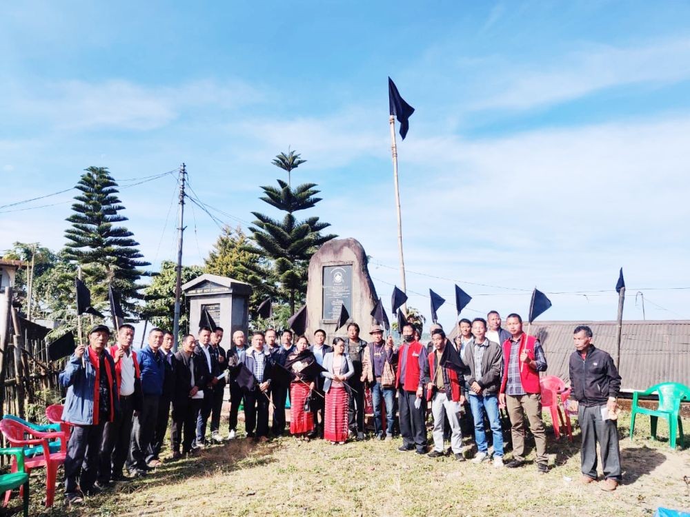 Members of civil society organisations of Eastern Nagaland observe the ‘Black Day’ marking the second anniversary of Oting incident at PPC Hall, Longleng on December 5. (Photo Courtesy: PPC)